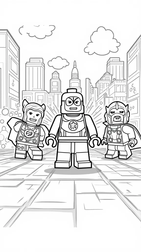 Página para colorear de LEGO Avengers